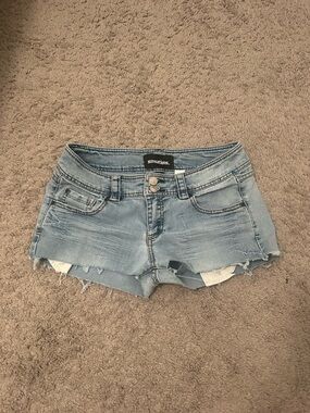 Silver Jeans Light Wash Frayed Denim Cutoff Shorts